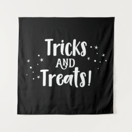 Tapiz Tricks and Treats Halloween black Backdrop party