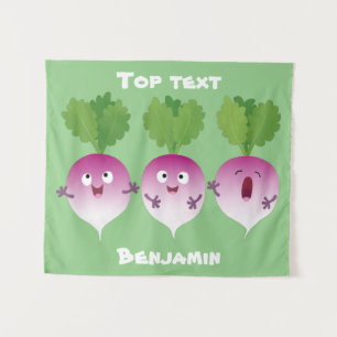 Tapiz Trío de verduras de nabo lindo personalizado