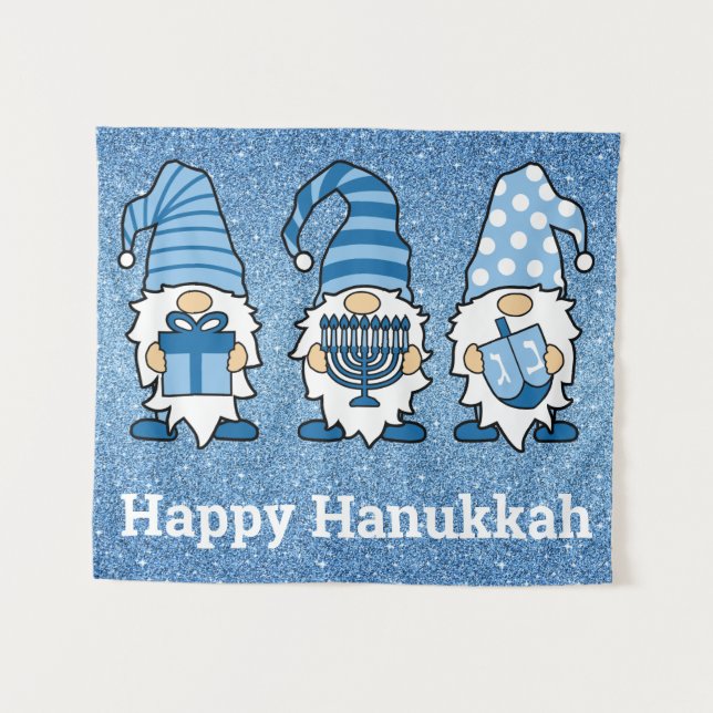 Tapiz Trio Hanukkah Gnomes (Anverso (horizontal))