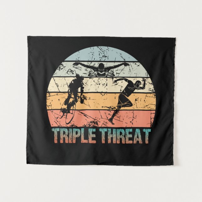 Tapiz Triple amenaza - Atleta Triatlón (Anverso (horizontal))