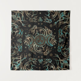 Tapiz Triple luna brillando Verde azulado