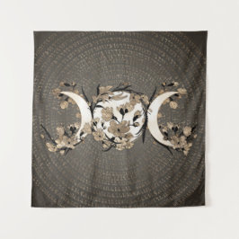 Tapiz Triple luna - Diosa - Flor de oro