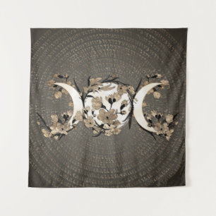 Tapiz Triple luna - Diosa - Flor de oro