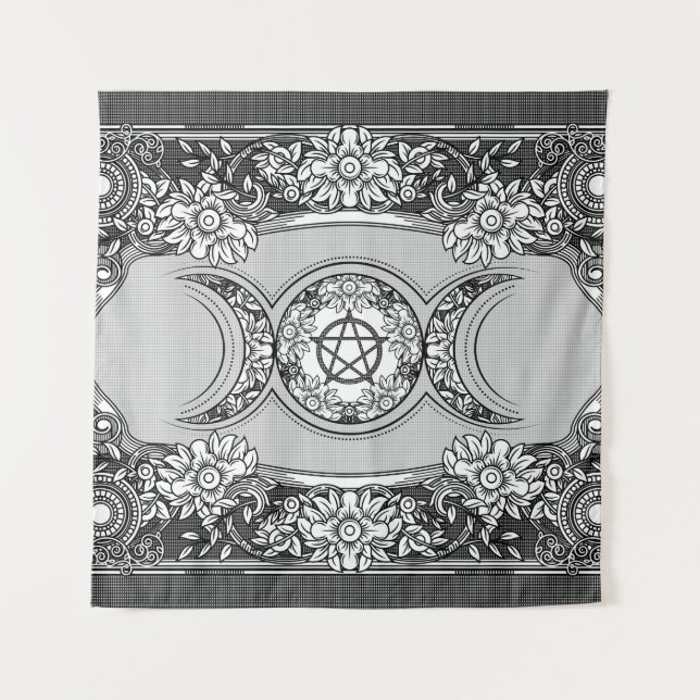 Tapiz Triple luna - Ornamento de diosa triple (Anverso)