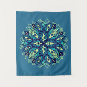 Tapiz Trippy Psicodélico Ojos Floral Surreal Arte