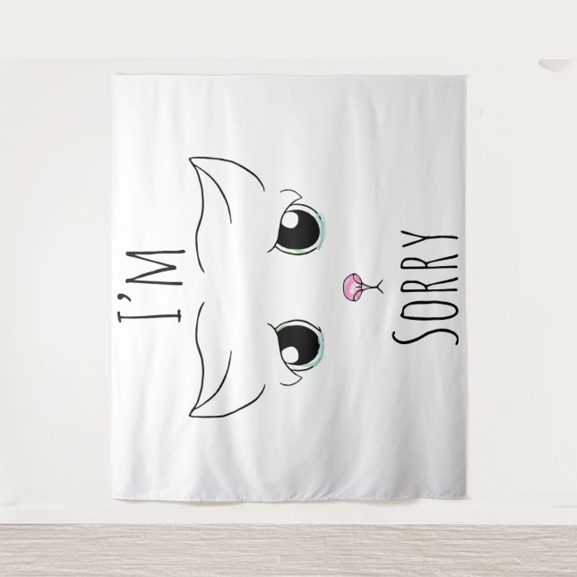 Tapiz Triste cara de gato: Lo siento (Anverso)