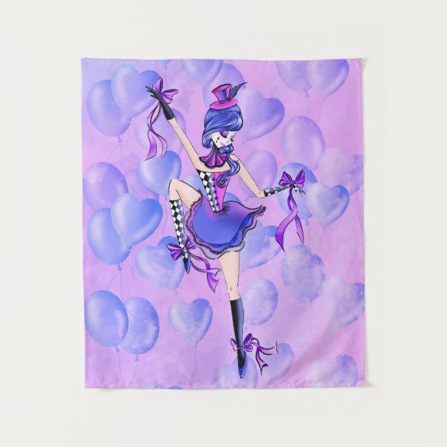 Tapiz Trixie el Payaso - globos azules (Anverso)