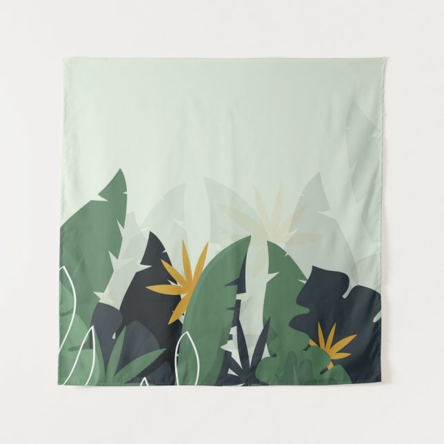 Tapiz Tropical background with jungle plants. Palm leave (Anverso)