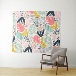 Tapiz Tropical Colourful Collage Pattern
