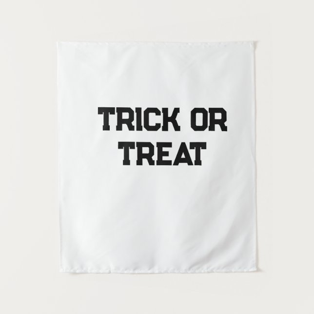 Tapiz Truco o. Trate Halloween espeluznante negro simple (Anverso)