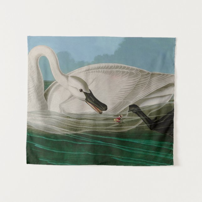 Tapiz Trumpeter Swan Birds of America Audubon Print (Anverso (horizontal))