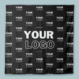 Tapiz Tu logotipo y fondo Logotipo repetido Negro