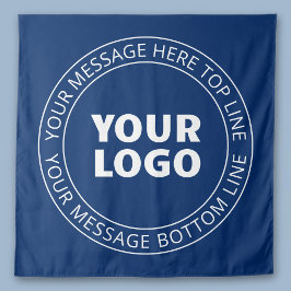 Tapiz Tu logotipo y texto circular personalizable | Azul