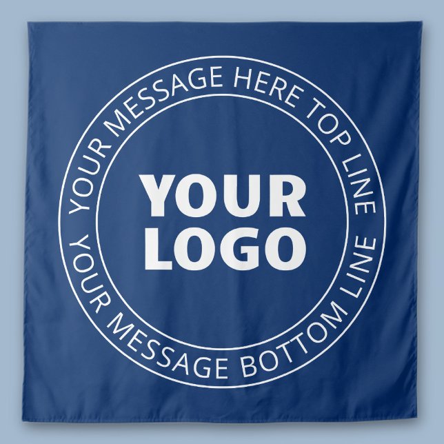 Tapiz Tu logotipo y texto circular personalizable | Azul (Subido por el creador)