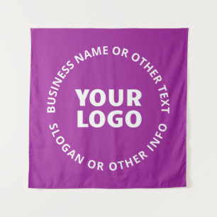 Tapiz Tu logotipo y texto personalizable   Violeta Púrpu