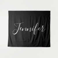 Tu nombre | Elegante guión blanco sobre negro