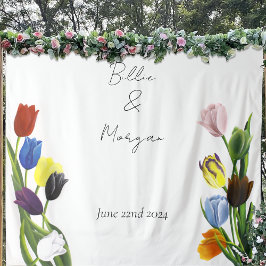 Tapiz Tulipán Minimalista Arcoíris Vibrante LGBTQ+