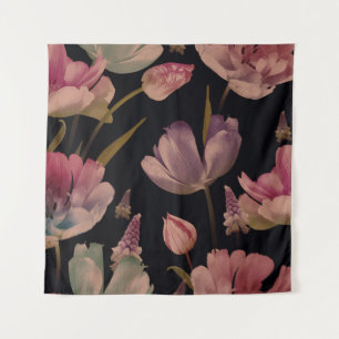 Tapiz Tulipanes florales, moscari: sin soldadura vintage