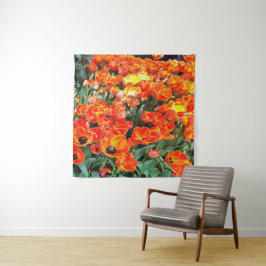 Tapiz Tulipanes Sobre El Fuego Floral Artística