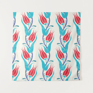 Tapiz Tulipanes Turcos: Motif Tradicional sin Mar.