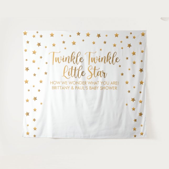 Tapiz Twinkle Twinkle Little Star Baby Shower bann (Anverso (horizontal))