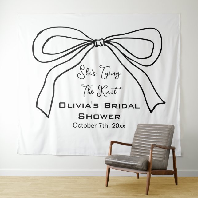Tapiz Tying Knot Black Bow Bridal Shower Photo Backups (In situ (horizontal))