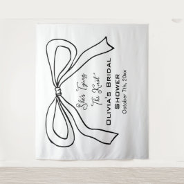 Tapiz Tying Knot Black Bow Bridal Shower Photo Backups