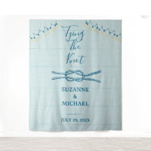 Tying Knot Nautical Blue Wood Photo Backround