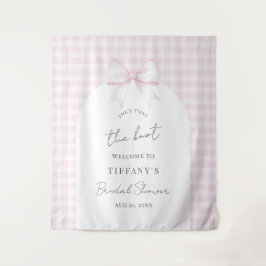 Tapiz Tying The Knot Pink Bow Bridal Shower Welcome