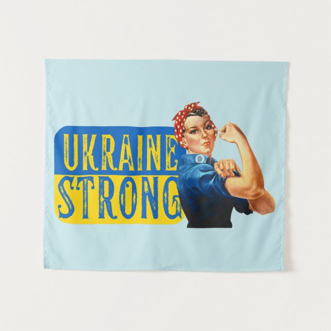 Tapiz Ucrania fuerte Rosie the Riveter (Anverso (horizontal))