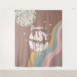 Tapiz Última disco 70 Retro Groovy Bachelorette Weekend
