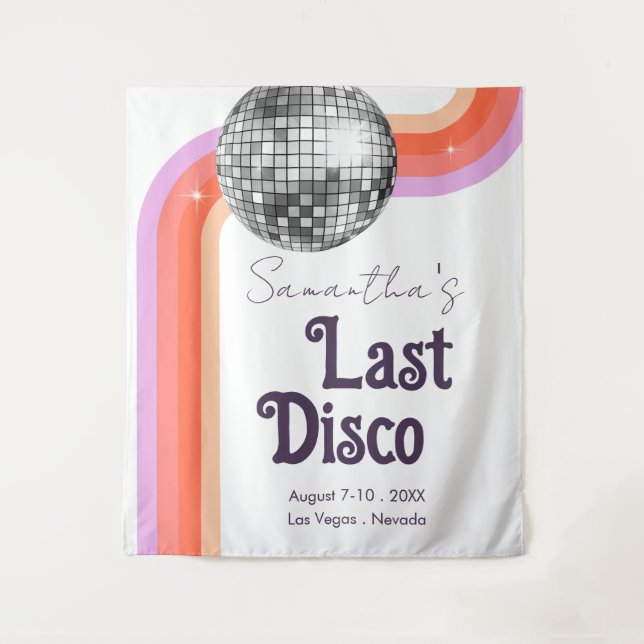 Tapiz Última Disco Retro Bachelorette Weekend Tapestr (Anverso)