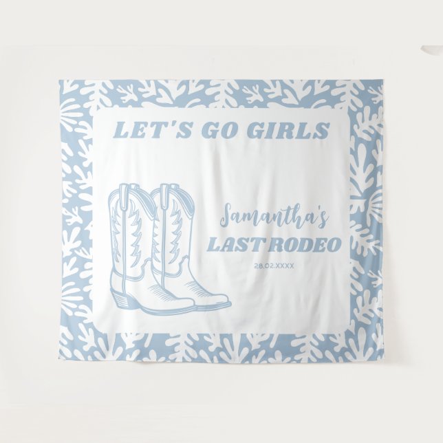 Tapiz Última fiesta de Bachelorette de Rodeo Occidental (Anverso (horizontal))