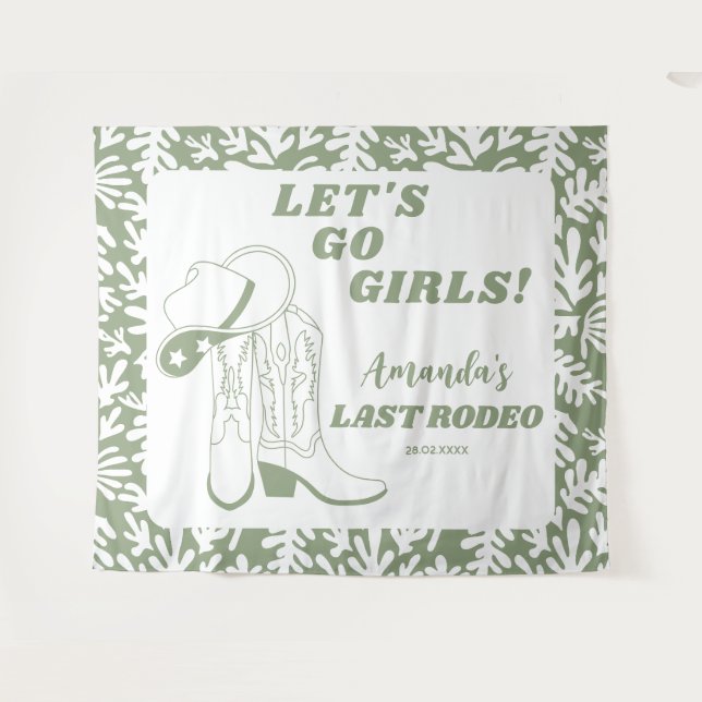 Tapiz Última fiesta de Bachelorette de Rodeo Occidental (Anverso (horizontal))