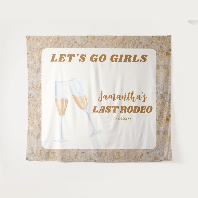 Tapiz Última fiesta de Bachelorette de Rodeo Occidental (Anverso (horizontal))