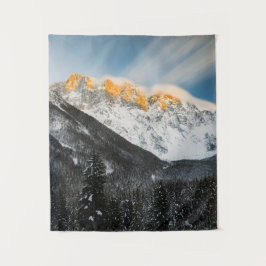 Tapiz Última luz de la puesta de sol en los Alpes eslove