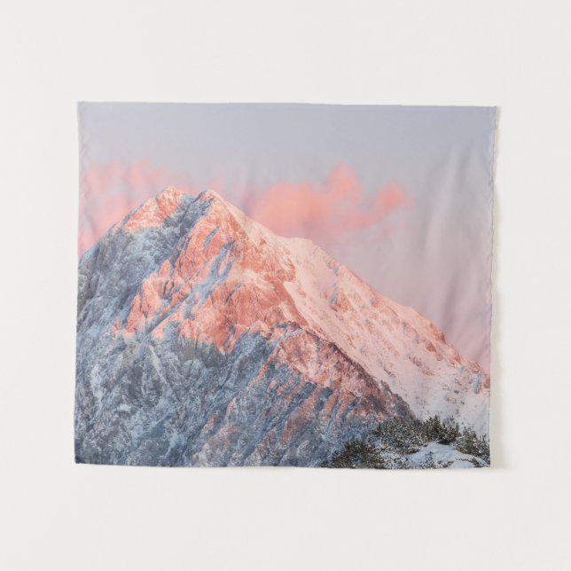 Tapiz Última luz solar en la montaña Storžič, Eslovenia (Anverso (horizontal))