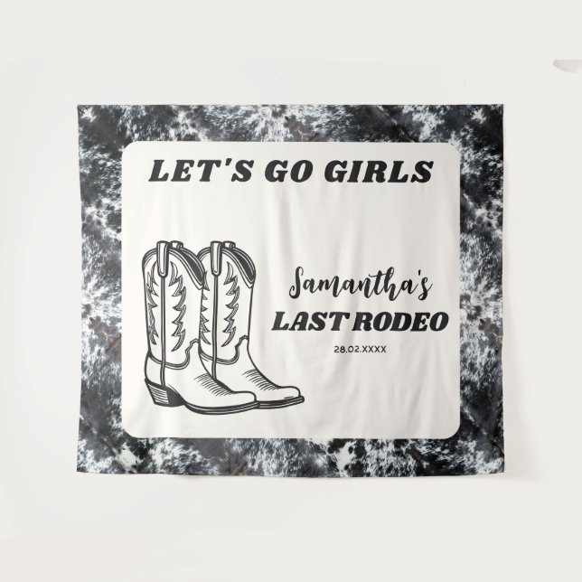 Tapiz Último Rodeo Occidental Vaquera Despedida de Solte (Anverso (horizontal))