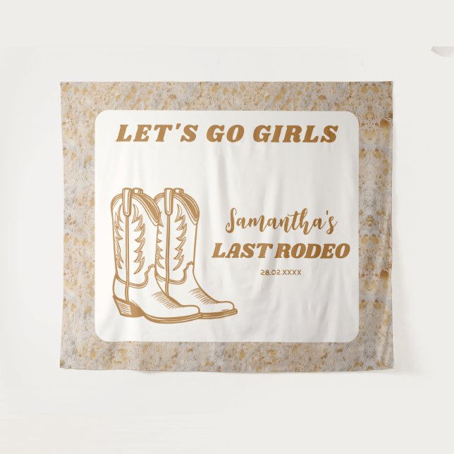 Tapiz Último Rodeo Vaquera Occidental Fiesta de Despedid (Anverso (horizontal))