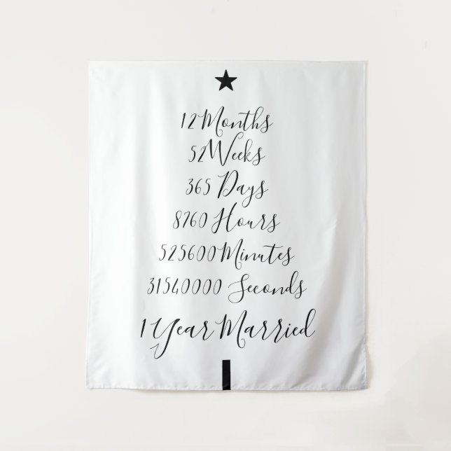 Tapiz Un año de aniversario casado (Anverso)