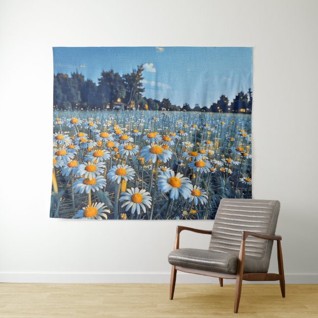 Tapiz Un campo lleno de camiles en flor (In situ (horizontal))