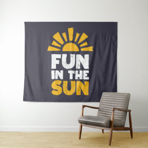 Tapiz Un cartel que dice diversión al sol