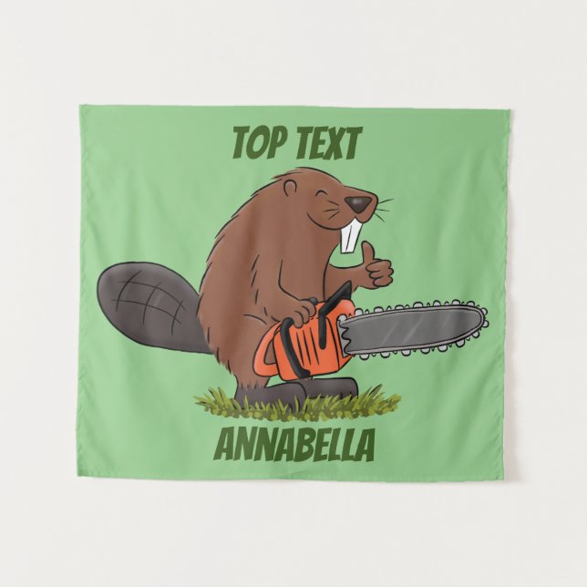 Tapiz Un castor gracioso con humor de personalizado de l (Anverso (horizontal))