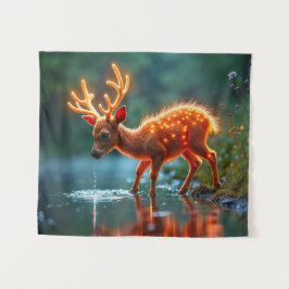 Tapiz Un ciervo de fantasía lindo resplandece la vida sa