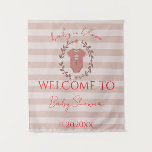 Tapiz Un diseño encantador de baby shower con rayas clás