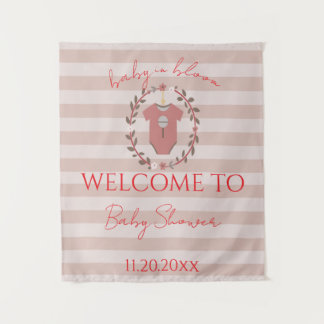 Tapiz Un diseño encantador de baby shower con rayas clás
