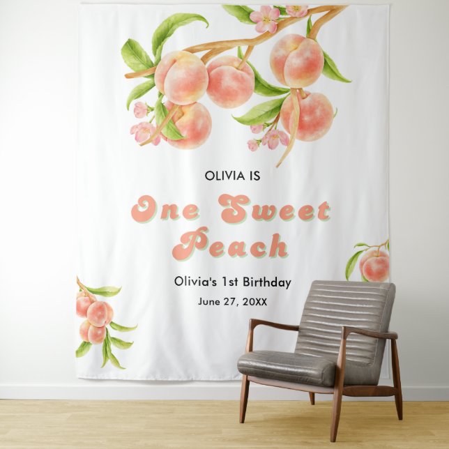 Tapiz Un dulce Chica de fruta de pimienta Primer cumplea (In situ)