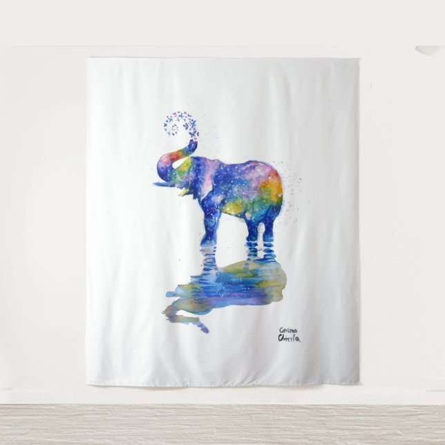 Tapiz Un elefante feliz (Anverso)