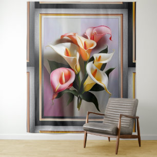Tapiz Un Florecimiento De Calla Lilies En Colores Pastel