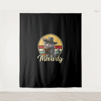 Tapiz Un Gato Cowboy Funny Mashup Meow Howdy Kitten Aver